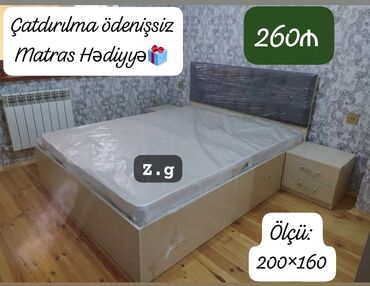 ikinci el çarpayi: *Çarpayı Taxt 💫260Azn* *Matras 🎁 Hədiyyə* ▪️Ölçü:200×160 ▪️Rəng seçimi