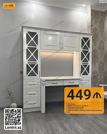 Ev və bağ: Düz masa, Stulsuz, Polkalı, Siyirməli, Sadə laminat — 1