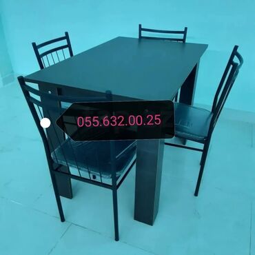 Sifarişlə masa və oturacaq dəstləri: Dördbucaq masa, Mətbəx üçün, 4 nəfər, Açılmayan, Türkiyə, 3 il zəmanət — 9