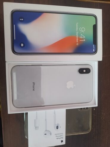 Apple iPhone: IPhone X, 256 GB, White Titanium, Face ID