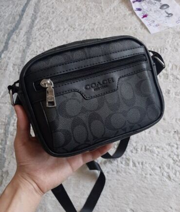 купить кожаный портфель мужской: Барсетка, Coach, Материалы: Нукура булгаары, Жаңы