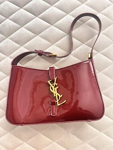 ziyafet donu s: YSL (Yves Saint Laurent) şık çiyin çantası - Rəng: dərin bordo/şərab — 1