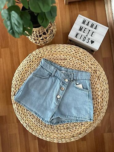 Uşaq üçün cins şort Zara 1-6yaş - Material: yüngül mavi denim (pambıq