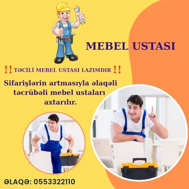 Mebellərin təmiri, bərpası: Mebel Ustası Xidməti Sifarişlərin artması ilə əlaqədar peşəkar mebel