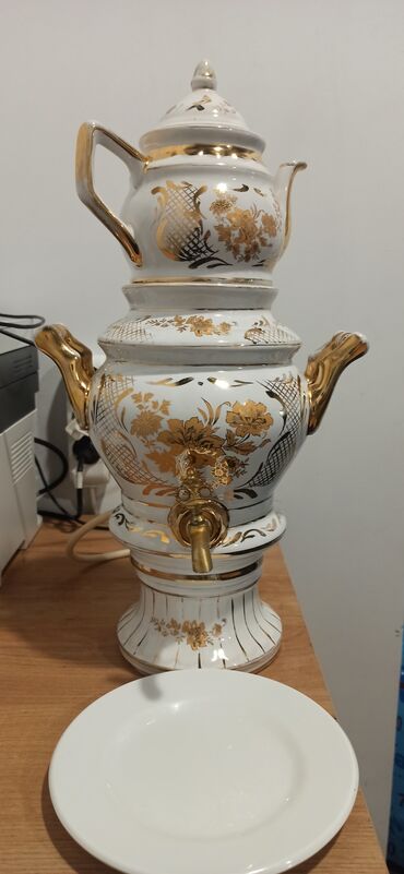 no frost soyuducu: Porselen elektrikli samovar dəsti - Material: keyfiyyətli porselen -