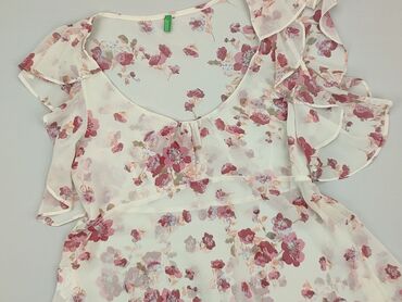 białe bluzki z bufiastymi rękawami: Blouse, Benetton, S (EU 36), condition - Very good