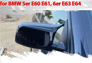 bmw spoyler: Bmw e60 yarasa güzgü qapaqı. qara parlaq. 🚗 e60 ön lip e60 yan lip e60