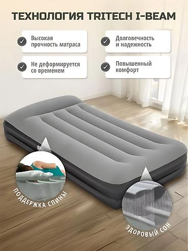 одноместный: МАТРАС Надувная кровать 97x191x46 см с подголовником и встроенным — 2