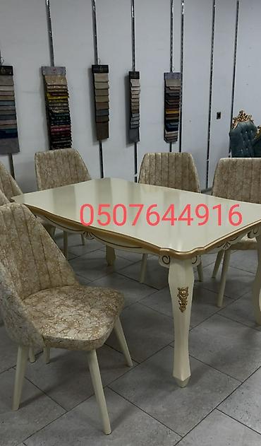 mdf panel: Qonaq otağı üçün, Yeni, Açılan, Dördbucaq masa, 6 stul — 5