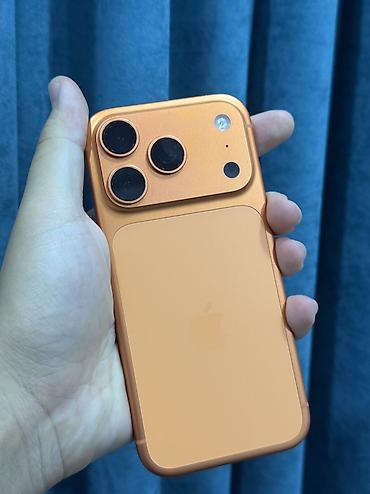 iphone 17 бу: IPhone 17 Pro, Б/у, 256 ГБ, Оранжевый, Защитное стекло, Чехол, 100 % — 1