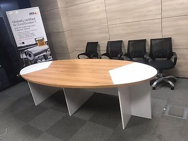 iclas masası: Oval masa, Siyirməsiz, Teksturalı laminat, Zəmanətsiz, Kredit yoxdur — 1