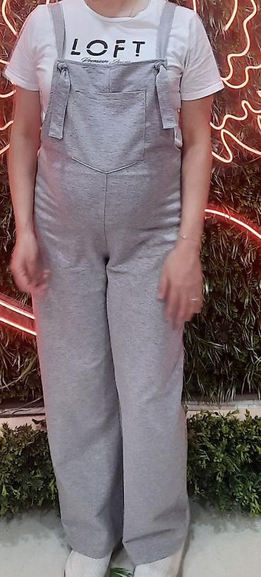 ev tapickalari: Boz rəngli kombinezon (salopet) - Model: Geniş kəsimli, rahat — 1