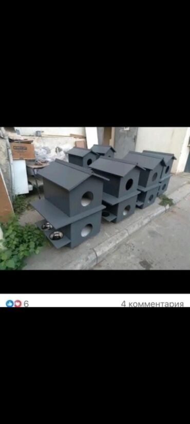 Yuvalar: Rəngli taxta heyvan evi/budaq evciyi - Material: taxta konstruksiya — 29