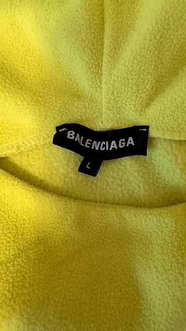 Жеке буюмдар: Кофта с капюшоном Balenciaga, размер L. - Цвет: неоново‑жёлтый - — 2