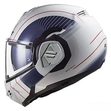 harko koke: LS2 Advant preklopna moto kaciga – grafika bela/siva sa crvenim — 3