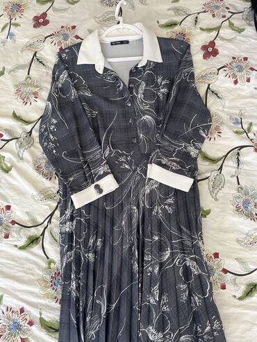 пуховик серый длинный: Повседневное платье, Осень-весна, Длинная модель, L (EU 40), XL (EU 42)