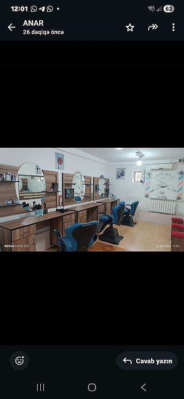 divar ref: Bərbərxana üçün 2 BƏRBƏR lazımdır. Salon 7mkr, Tayqa marketin — 3