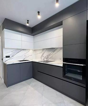 Sifarişlə mətbəx mebeli: Sifarişlə mətbəx dəsti, Özü çəkən petlələr, Mat laminat, Kredit yoxdur, Pulsuz çatdırılma — 27