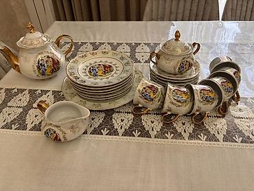 Çay dəsti, rəng - Ağ, Farfor, Madonna, 6 nəfərlik
