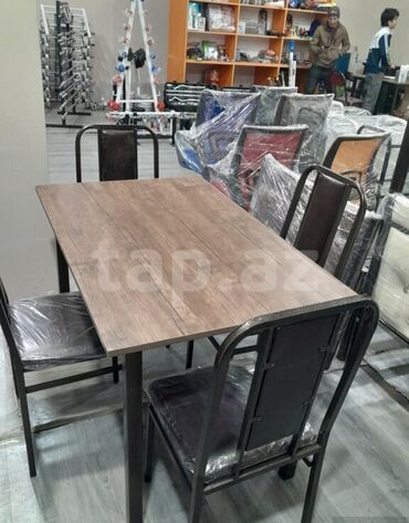 стол из дсп: Для кухни, Для гостиной, Новый, Нераскладной, Прямоугольный стол, 4 стула, Азербайджан