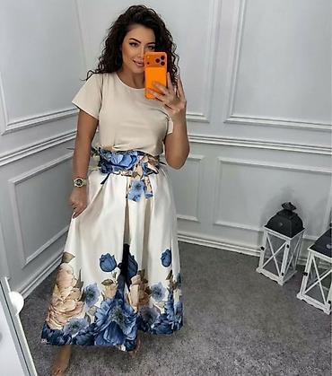 chanel baletanke: ✅Midi suknja sa cvetnim dezenom i pojasom na vez
✅2600 din 
S M L — 1