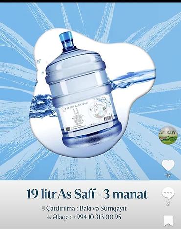 Qida məhsulları: AS SAFF – Saf və təbii su - Həcm: 19 litr - Brend: As Saff - Qiymət — 3