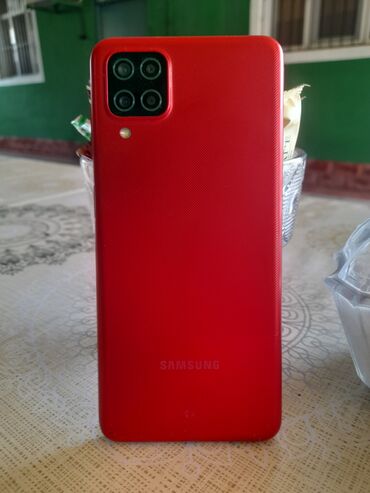 samsung sade telefonlar: Samsung Galaxy A12, 32 GB, rəng - Qırmızı, Barmaq izi