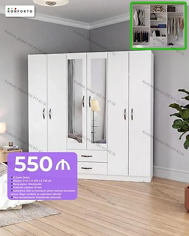 6 qapılı paltar dolabı – Konforto Mebel - Ölçü: Dərinlik 47 sm ×