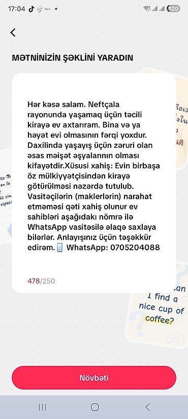 kirayə ev və mənzil: Axtarılır: Neftçala rayonunda kirayə ev - Təcili kirayə ev axtarılır — 1