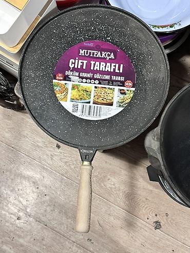 fire maple: Сковорода MUTFAKÇA Çift Taraflı — литой гранитный тас (плоская — 1