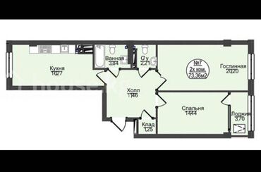 квартира в районе ахунбаева: 2 комнаты, 73 м², Элитка, 9 этаж, Евроремонт