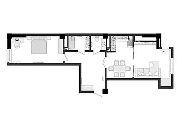 flat osh: 2 комнаты, 77 м², Средний Джал Индивидуалка, 5 этаж, Евроремонт — 2