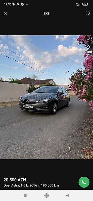 opel astra qiyməti: Opel Astra: 1.6 l | 2016 il 190000 km Universal — 2