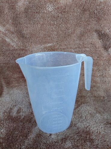 Digər qab-qacaq və mətbəx ləvazimatları: Ölçü qrafinləri dəsti – şəffaf plastik, tutacaqlı və tökmə ağızlı - — 2