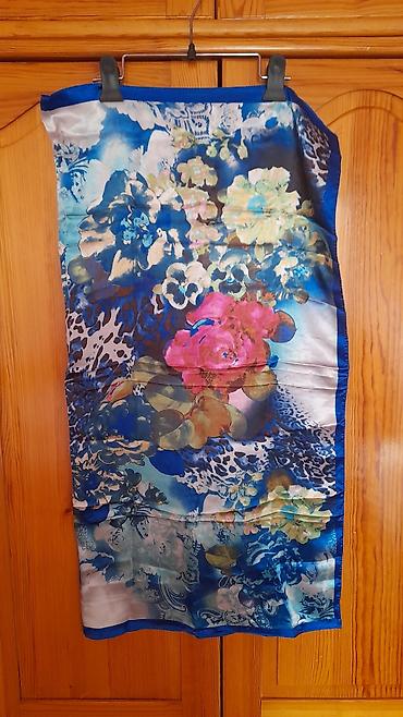 Платки: Платок, Осень-весна, Шерсть, Однотонный, С бахромой, Вязаная модель — 7