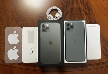 Apple iPhone: IPhone 11 Pro, 64 GB, Matte Midnight Green, Simsiz şarj, Face ID, Sənədlərlə