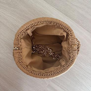 həsir cantalar: Təbii rəngdə həsir çanta – qızılı orjinal zəncir Türkidən alınıb, bir — 4