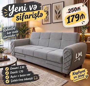 Divan, Qonaq otağı üçün, Parça, Bazalı, Açılan