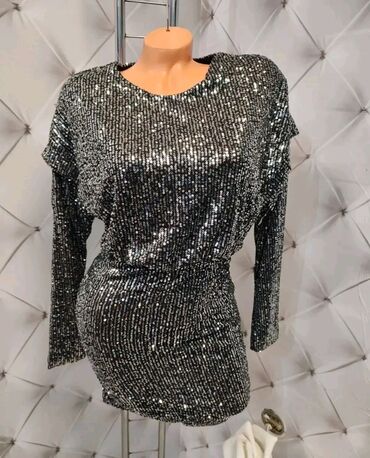 Haljine: One size, bоја - Srebrna, Koktel, klub, Dugih rukava na lalafo.rs — 7 Haljine: One size, bоја - Srebrna, Koktel, klub, Dugih rukava — 7