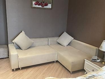 Divanlar: Künc divanı – açıq bej rəng, minimalistik dizayn - L-formalı künc — 1