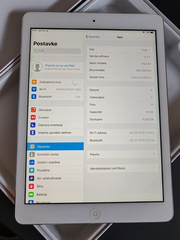 hard disk za video nadzor: Ipad Air 16gb memorije Icloud OTKLJUCAN nema nikakav nalog, moze da