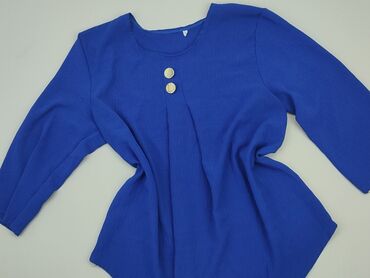 niebieska bluzki z krótkim rękawem: Bluzka Damska, L, stan - Dobry