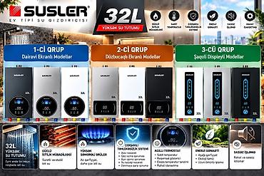 eşey sudu: SUSLER ev tipli su qızdırıcısı – 32 litr yüksək su tutumu Model — 1