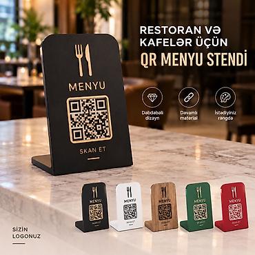 QR menyu stendləri Restoran və kafelər üçün fərdi QR menyu stendləri