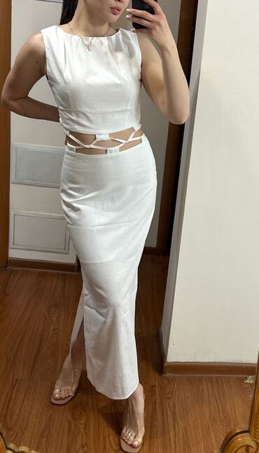 платье белые: Повседневное платье, Made in KG, Лето, Длинная модель, S (EU 36), M (EU 38)