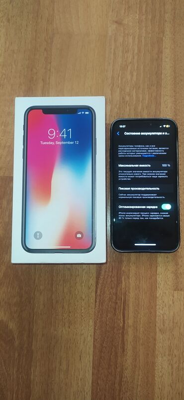 Apple iPhone: IPhone X, 64 GB, Qara, Face ID