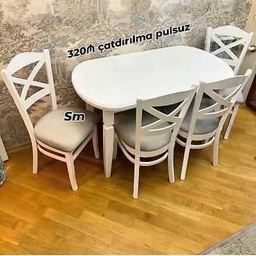 Masa və oturacaq dəstləri: Dörd oturacaqlı bu yemək masası dəsti eviniz üçün praktik və cəlbedici -da lalafo.az — 27 Masa və oturacaq dəstləri: Dörd oturacaqlı bu yemək masası dəsti eviniz üçün praktik və cəlbedici — 27