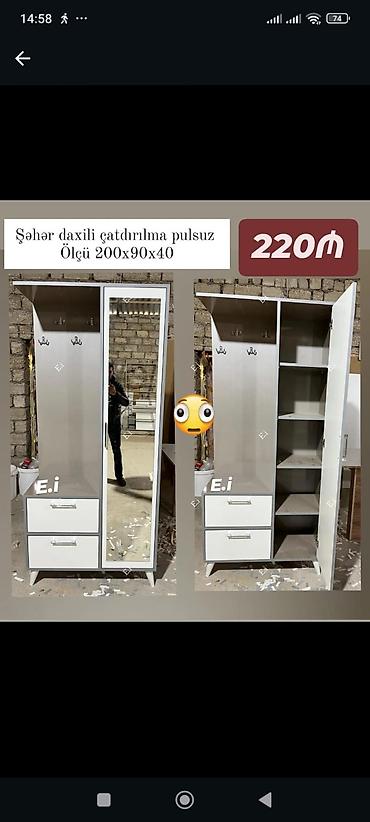 220: Dəhliz üçün kupe-çantalı paltar asqısı və şkaf dəsti - Ölçü — 1
