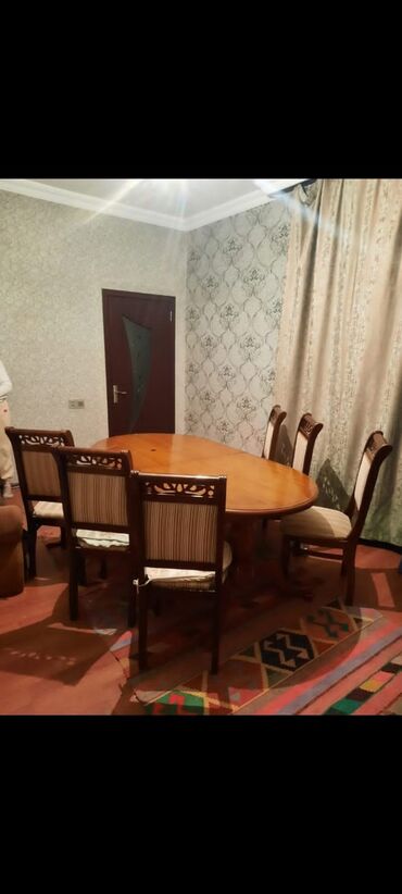 старые стулья: Для гостиной, Б/у, Раскладной, Прямоугольный стол, 6 стульев