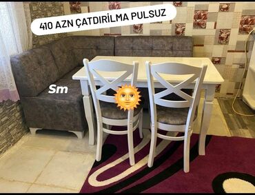 Masa və oturacaq dəstləri: Künc divan ve masa desti
